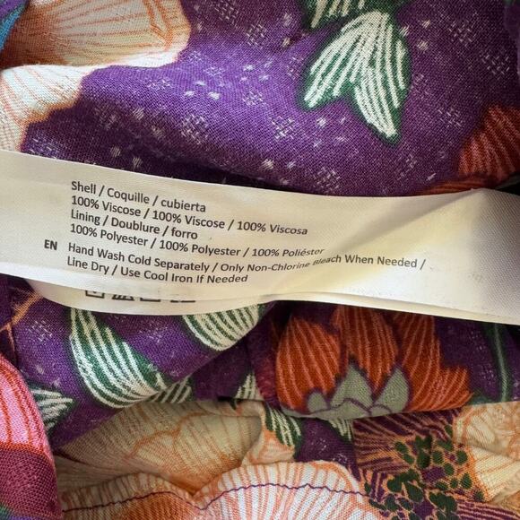 BAND OF THE FREE Aimee Floral Puff Sleeve Quilted Smocked Dress Purple NWT Large - Picture 11 of 11